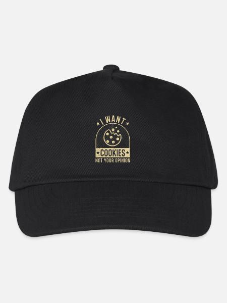 Cookie Cookies lustiger Spruch Cookie Humor - Kinder Basecap - Schwarz