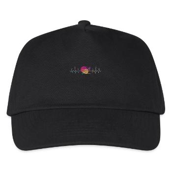 Knitting Heartbeat - Kids’ Baseball Cap - black - Front