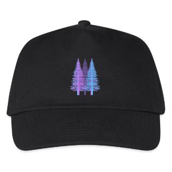 Bäume Baum Fantasy Fichten Nadelbaum Wald Tanne - Kinder Basecap - Schwarz - Vorne