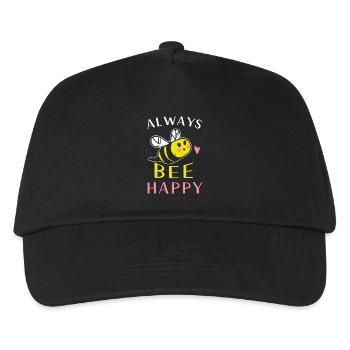 Biene - Kinder Basecap - Schwarz - Vorne