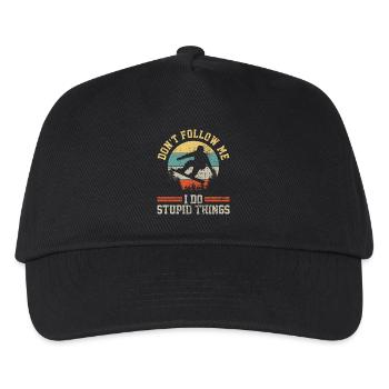 Snowboard Snowboarder Vintage - Kinder Basecap - Schwarz - Vorne