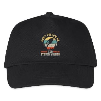 Skateboard Skateboarder Vintage - Kinder Basecap - Schwarz - Vorne