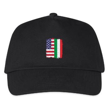 Italien Amerika Fahne - Kinder Basecap - Schwarz - Vorne