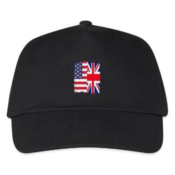UK USA Flagge - Kinder Basecap - Schwarz - Vorne