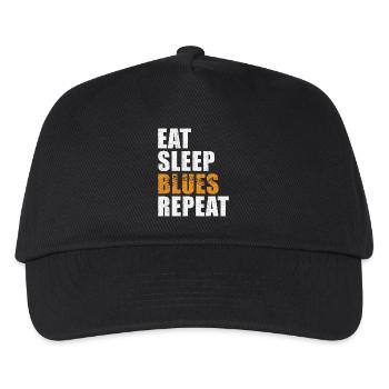 Blues Eat Sleep Blues Repeat - Kinder Basecap - Schwarz - Vorne