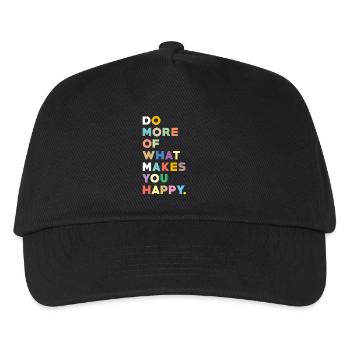 Happiness saying life motto - Kids’ Baseball Cap - black - Front