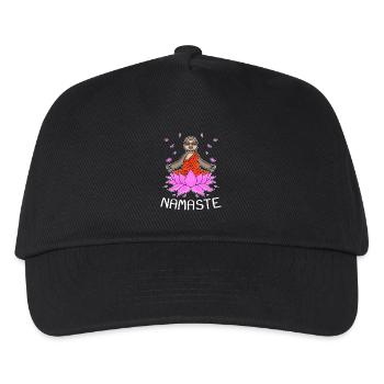 Yoga Namaste Faultier - Kinder Basecap - Schwarz - Vorne