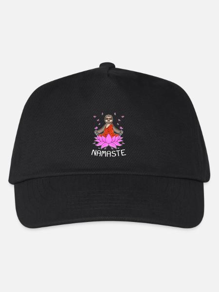 Yoga Namaste Faultier - Kinder Basecap - Schwarz