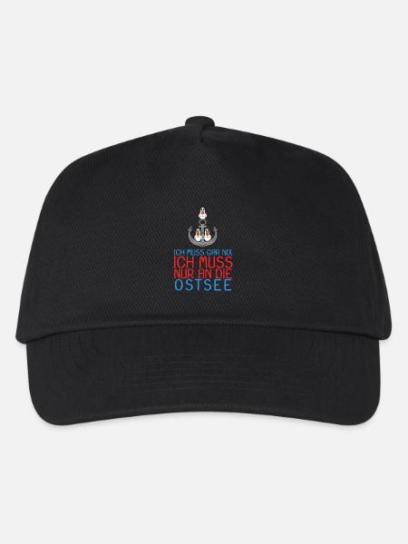 Ostsee Anker Möwe Geschenk - Kinder Basecap - Schwarz