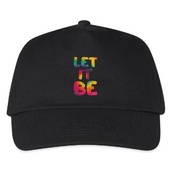 Hippie Spruch Let it be - Kinder Basecap - Schwarz - Vorne