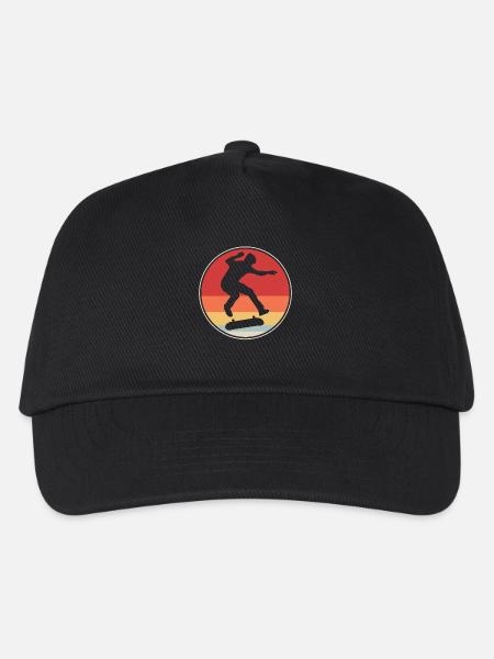 Skateboarder Skateboard Vintage - Kinder Basecap - Schwarz
