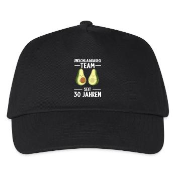 30 Jahre verheiratet Avocado 30. Hochzeitstag - Kinder Basecap - Schwarz - Vorne