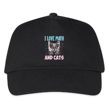 Math Kitty Cat I Love Math And Cats Math Teacher - Kids’ Baseball Cap - black - Front