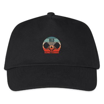 Tischtennis Retro Spieler Old Schmetterhand - Kinder Basecap - Schwarz - Vorne
