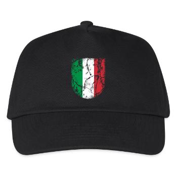 Italien Flagge - Kinder Basecap - Schwarz - Vorne