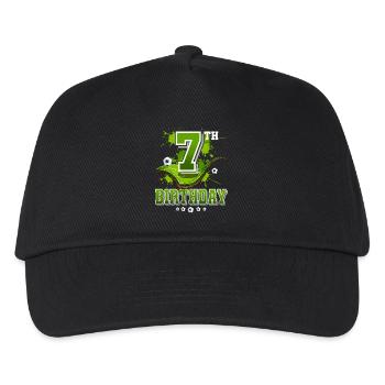 7th Birthday Football Kids - Kids’ Baseball Cap - black - Front