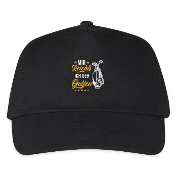 Golf Golfer Geschenk - Kinder Basecap - Schwarz - Vorne