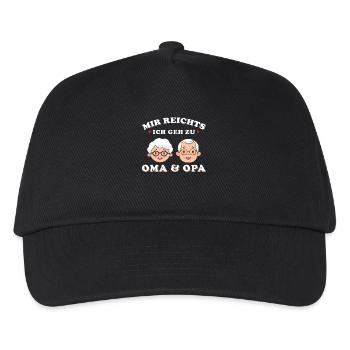 Oma und Opa Spruch Enkel - Kinder Basecap - Schwarz - Vorne