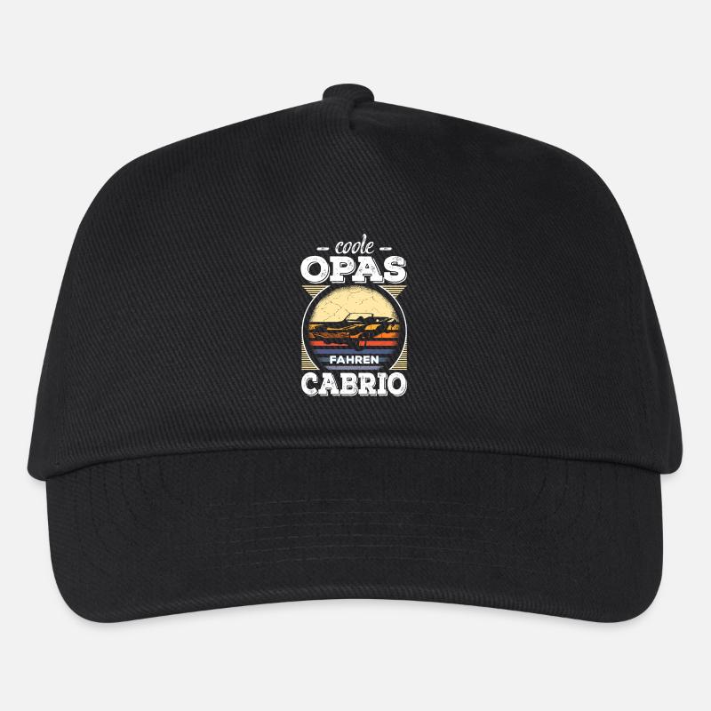 Coole Opas Fahren Cabrio Retro Auto Oldtimer Rente - Kinder Basecap - Schwarz