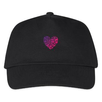 Herz aus Schmetterlingen - Kinder Basecap - Schwarz - Vorne