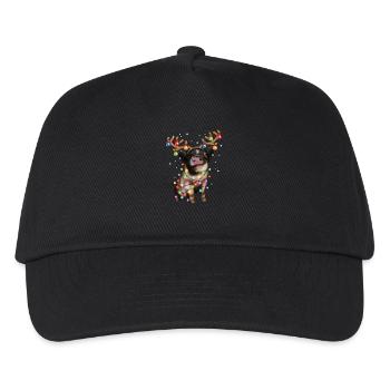 Christmas Piggie - Cute Piggy Xmas Holiday Pig - Kids’ Baseball Cap - black - Front