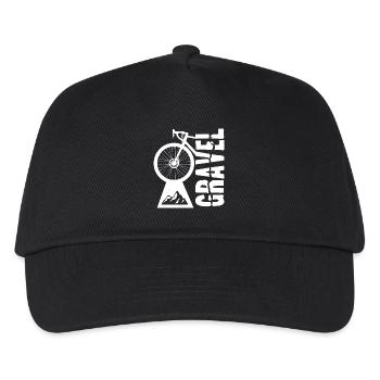Design de vélo de gravier avec motif de roue et de montagne - Casquette de baseball Enfant - noir - Devant