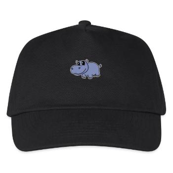 Nilpferd - Kinder Basecap - Schwarz - Vorne