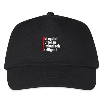 DDR Ostdeutschland witziger lustiger Ossi - Kinder Basecap - Schwarz - Vorne