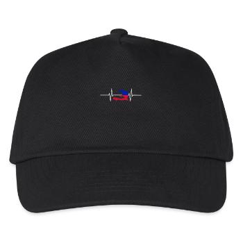 Haiti Herzschlag Flagge Vintage Haiti - Kinder Basecap - Schwarz - Vorne