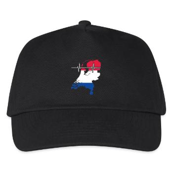Pays-Bas Herzschlag Flagge Vintage Pays-Bas - Casquette de baseball Enfant - noir - Devant
