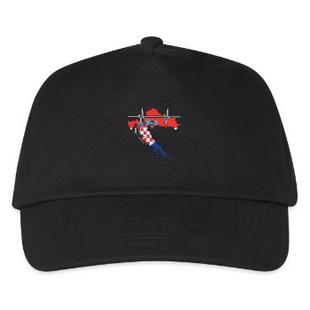 Croatia Heartbeat Flag Vintage Croatia - Kids’ Baseball Cap - black - Front