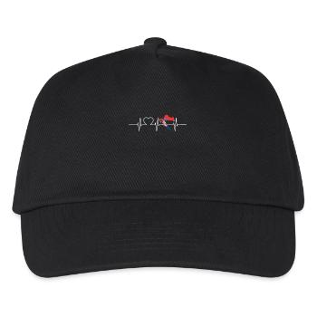 Croatia Heartbeat Flag Vintage Croatia - Kids’ Baseball Cap - black - Front