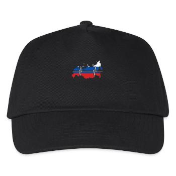 Russia Heartbeat Flag Vintage Russia - Kids’ Baseball Cap - black - Front