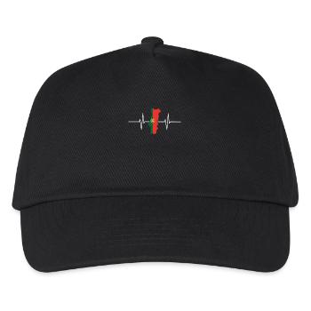 Portugal Heartbeat Flag Vintage Portugal - Kids’ Baseball Cap - black - Front