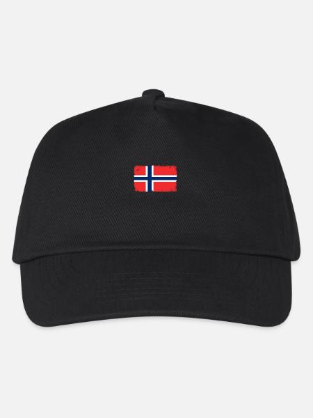 Norwegen Herzschlag Flagge Vintage Norwegen - Kinder Basecap - Schwarz