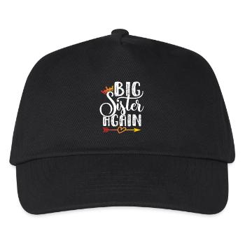 Große Schwester Geschenk Big Sister Again - Kinder Basecap - Schwarz - Vorne