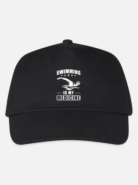 Schwimmen Schwimmer Spruch - Kinder Basecap - Schwarz