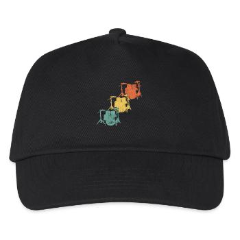 Schlagzeug Schlagzeuger - Kinder Basecap - Schwarz - Vorne