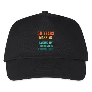 50 years married funny 50th wedding anniversary - Kids’ Baseball Cap - black - Front