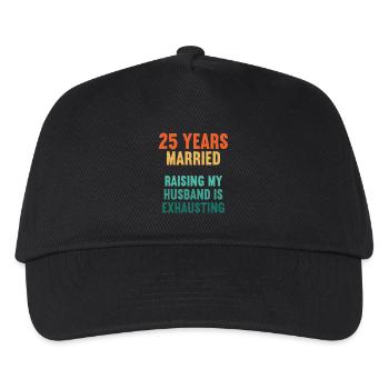 25 years married funny 25th wedding anniversary - Kids’ Baseball Cap - black - Front