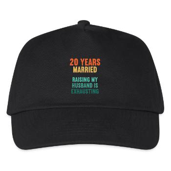 20 Jahre verheiratet lustig 20. Hochzeitstag - Kinder Basecap - Schwarz - Vorne