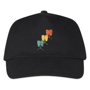 Conga Trommel Schlagzeuger - Kinder Basecap - Schwarz - Vorne