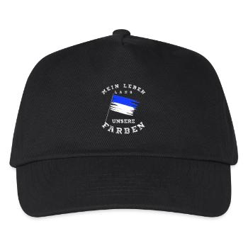 Mein Leben lang unsere Farben Blau Weiß - Kinder Basecap - Schwarz - Vorne