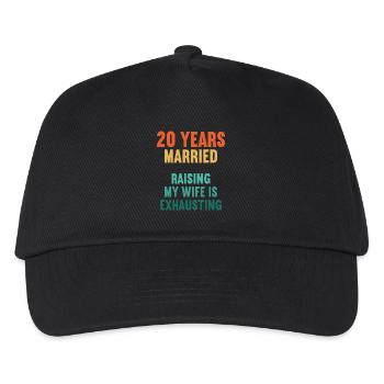 20 years married funny 20th wedding anniversary - Kids’ Baseball Cap - black - Front