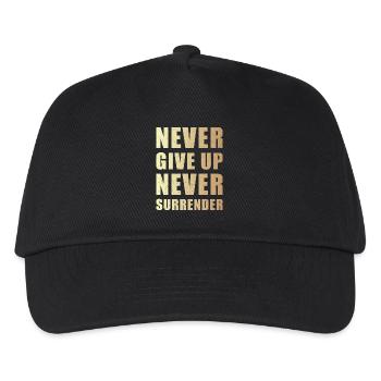 Never give up never surrender - Kinder Basecap - Schwarz - Vorne
