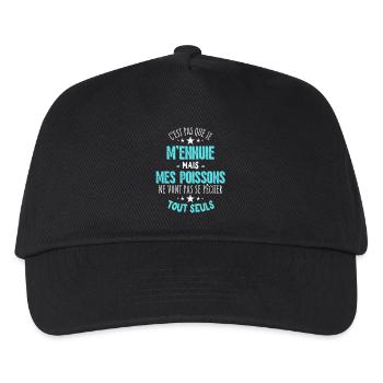 Mes Poissons ne vont pas se Pêcher tout seuls - Casquette de baseball Enfant - noir - Devant