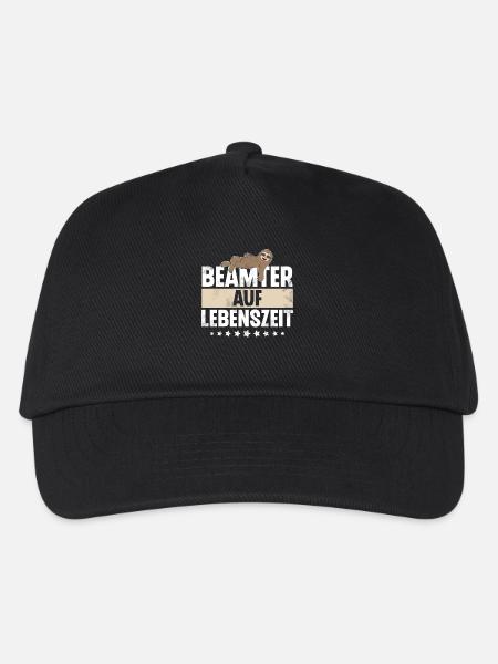 Beamter Auf Lebenszeit Faultier - Kinder Basecap - Schwarz