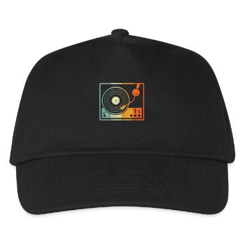 Vinyl Retro - Kinder Basecap - Schwarz - Vorne