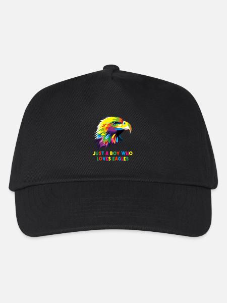 just a boy who loves eagles Vogel Adler - Kinder Basecap - Schwarz