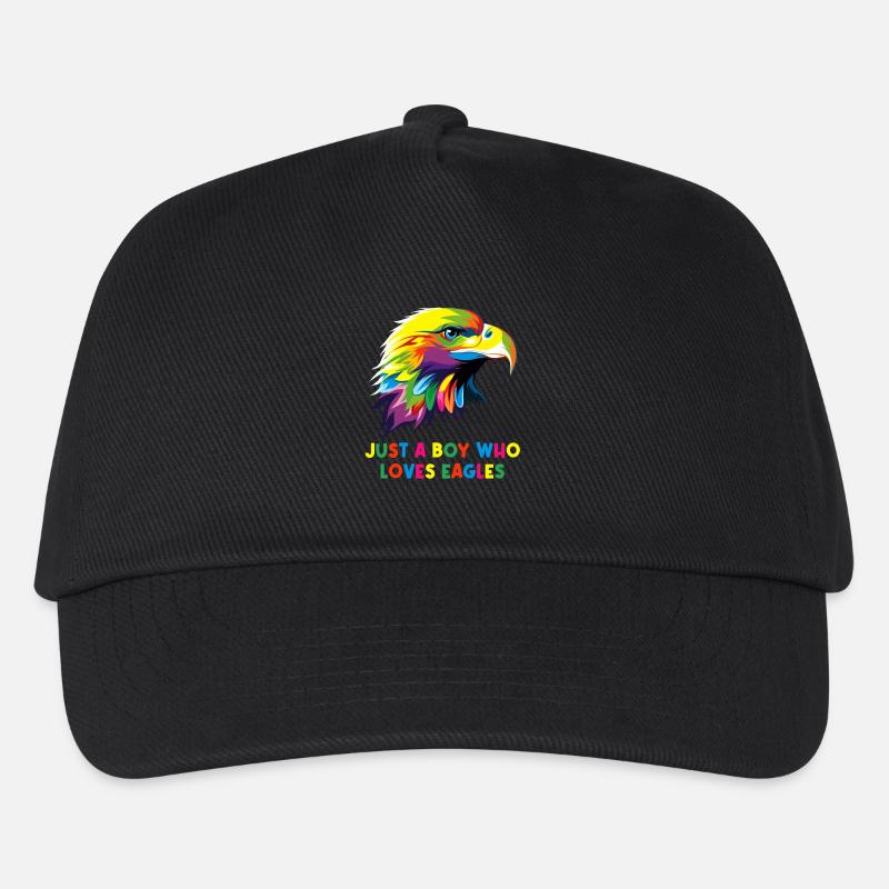 just a boy who loves eagles Vogel Adler - Kinder Basecap - Schwarz